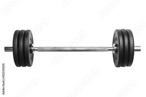 Obraz na płótnie Adjustable Barbell Set with Weight Plates Isolated on Transparent Background w salonie