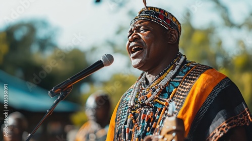 Xhosa clan praise poetry, where orators celebrate ancestral heroes and preserve tribal history through spoken word photo