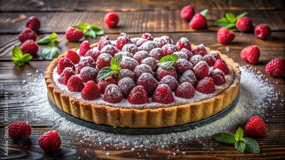 Delicious Red Raspberry Pie with Powdered Sugar Topping - Perfect Dessert Recipe Inspiration Delicious Red Raspberry Pie with Powdered Sugar Topping - Perfect Dessert Recipe Inspiration
