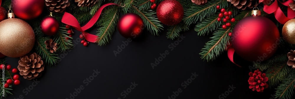 Elegant Christmas Decorations with Greenery and Ornaments Elegant Christmas Decorations with Greenery and Ornaments