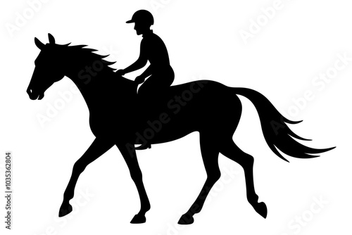 Horse And Rider Silhouette vector illustration