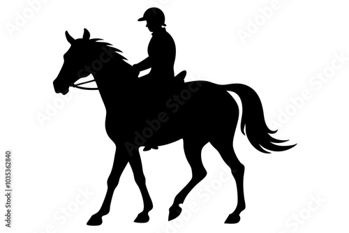 Horse And Rider Silhouette vector illustration