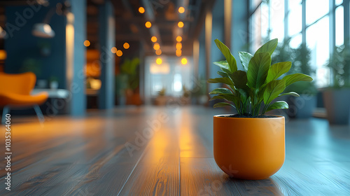 Modern bright office interior with furniture and daylight.Blurred background of a modern office space. Blurred office backdrop.