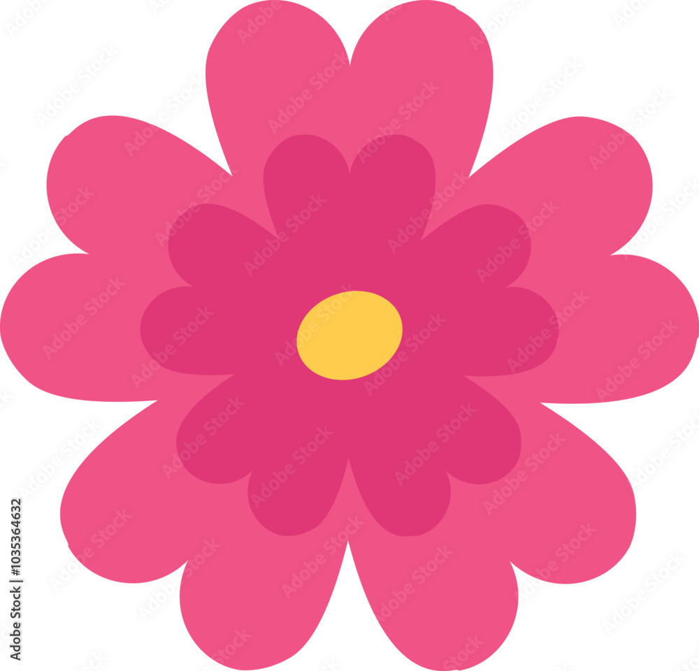 Fototapeta premium Summer botany element. Pink flower color icon