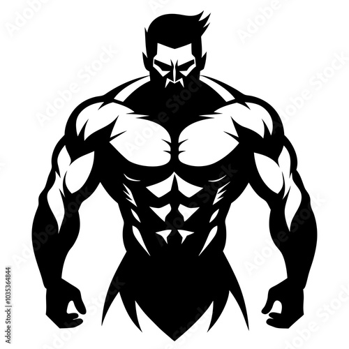 Muscle Man Silhouette vector illustration