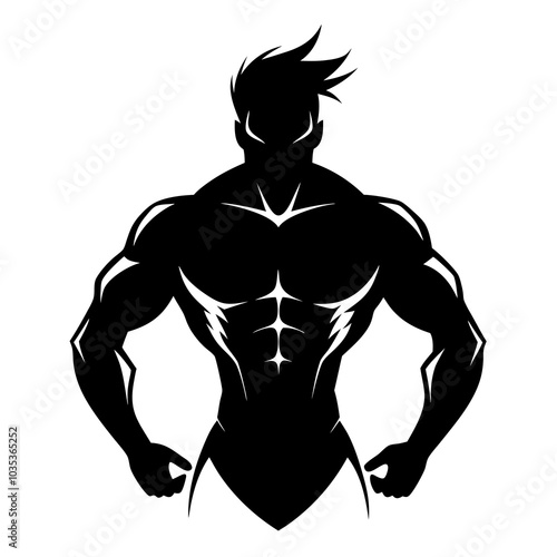 Muscle Man Silhouette vector illustration