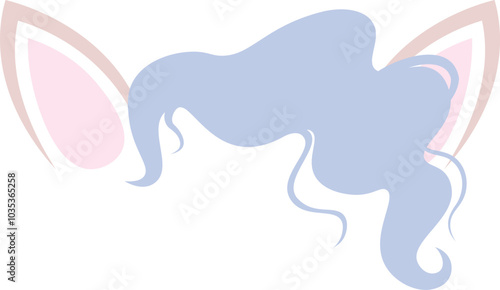 Pony ears cute icon. Magic dream animal