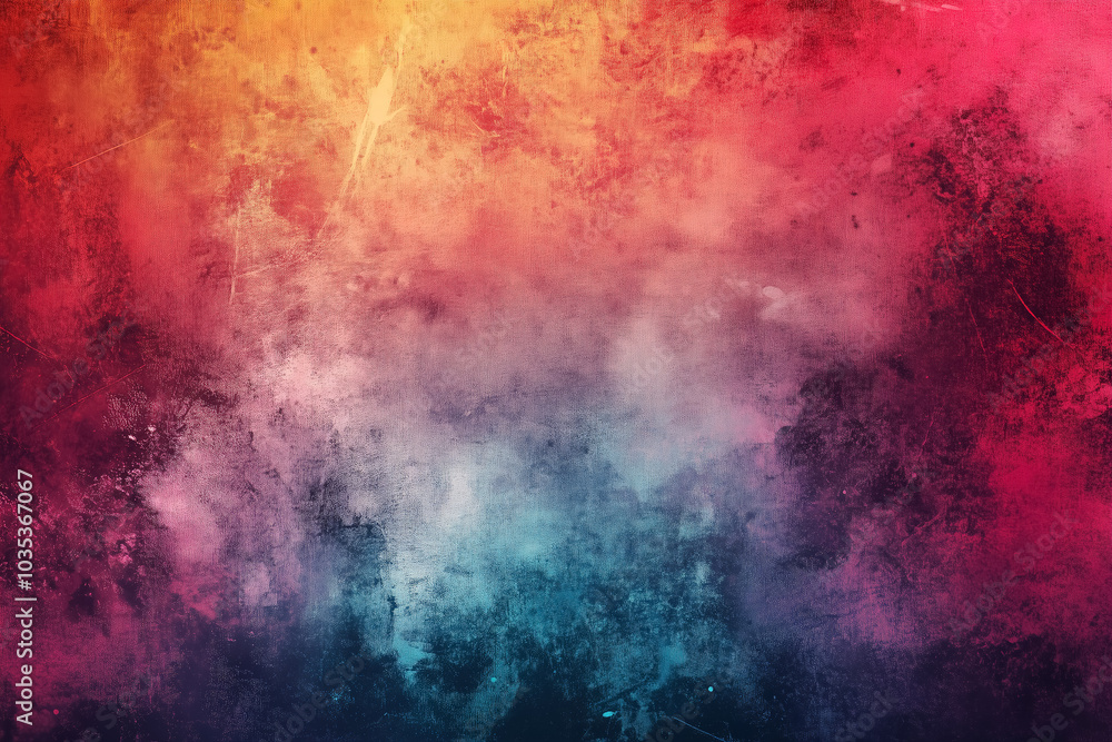 Fototapeta premium Vibrant abstract texture with a gradient of warm colors transitioning to cool tones, evoking an artistic energy and depth. Generative AI