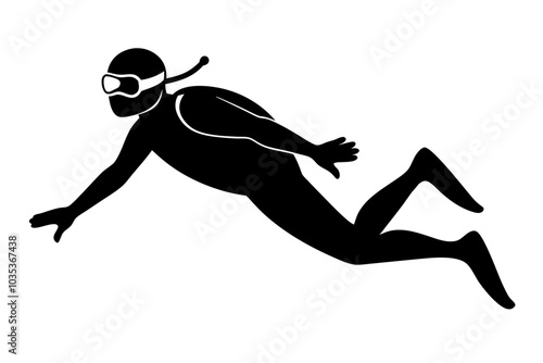 Scuba Diver Silhouette vector illustration