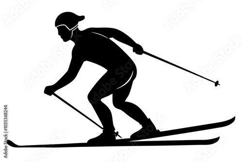 Skier Silhouette vector illustration