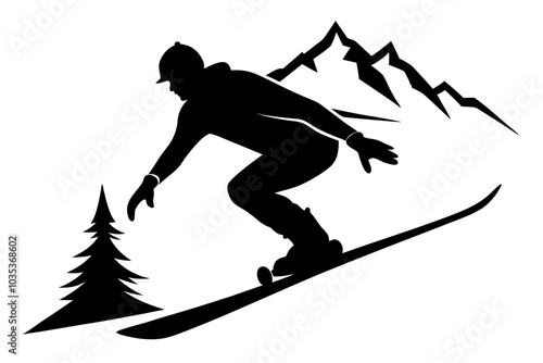 Snowboard Silhouette vector illustration