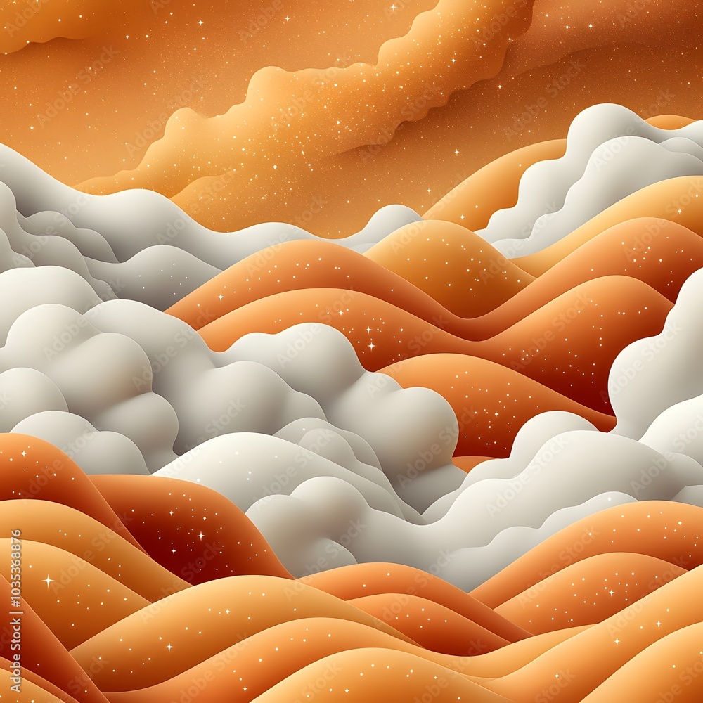 Obraz premium Retro Cosmic Style Seamless Pattern Design