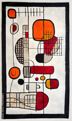 Geometric and Organic Doodle Tile and Carpet Designs with White Borders | Hand-drawn, Abstract, Floral, and Symmetrical Patterns in Soft Pastel and Earth Tones