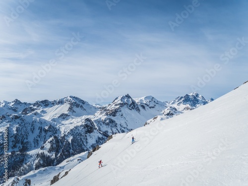 Obraz na plátne Snowy mountains of Briançon in Serre Chevalier