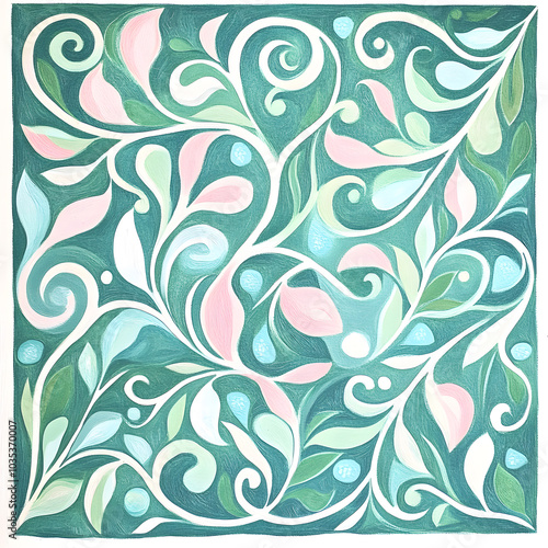 Geometric and Organic Doodle Tile and Carpet Designs with White Borders | Hand-drawn, Abstract, Floral, and Symmetrical Patterns in Soft Pastel and Earth Tones