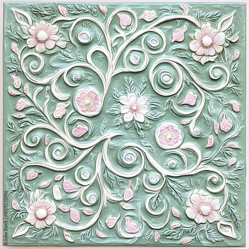 Geometric and Organic Doodle Tile and Carpet Designs with White Borders | Hand-drawn, Abstract, Floral, and Symmetrical Patterns in Soft Pastel and Earth Tones