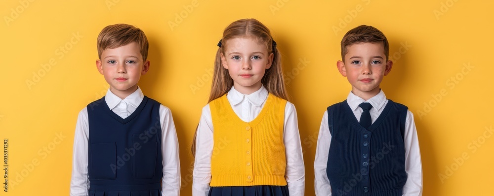 Kids wearing school uniforms and completing their own morning routine ...
