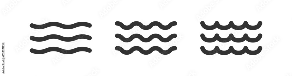 Fototapeta premium Wave icon. Ocean, sea water. Liquid element.