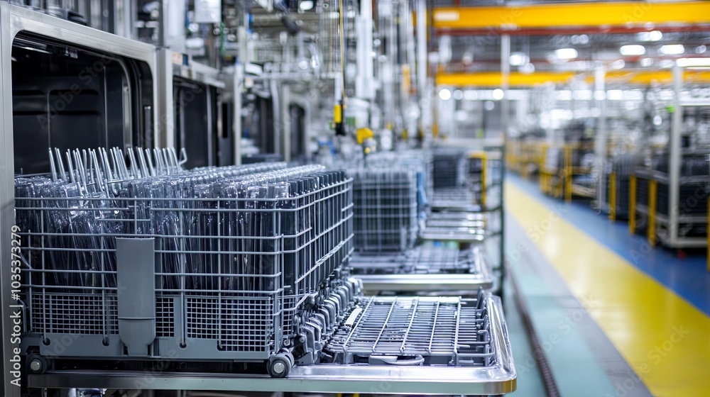 Fototapeta premium Production Dishwasher in the factory