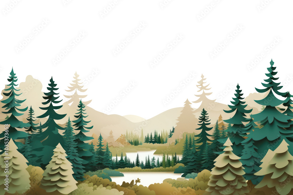 Fototapeta premium PNG Forest landscape outdoors nature.