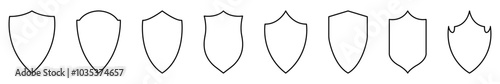 Set of outline security shield icon