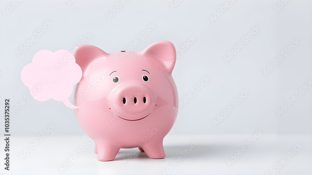3D Happy piggy bank dreaming 3D Happy piggy bank dreaming