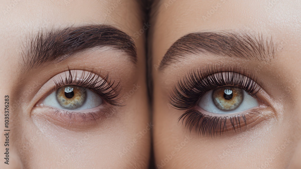 Fototapeta premium Two women with long eyelashes