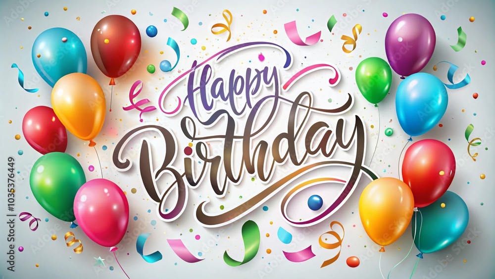 Elegant Happy Birthday Calligraphy for Greetings and Celebrations Elegant Happy Birthday Calligraphy for Greetings and Celebrations