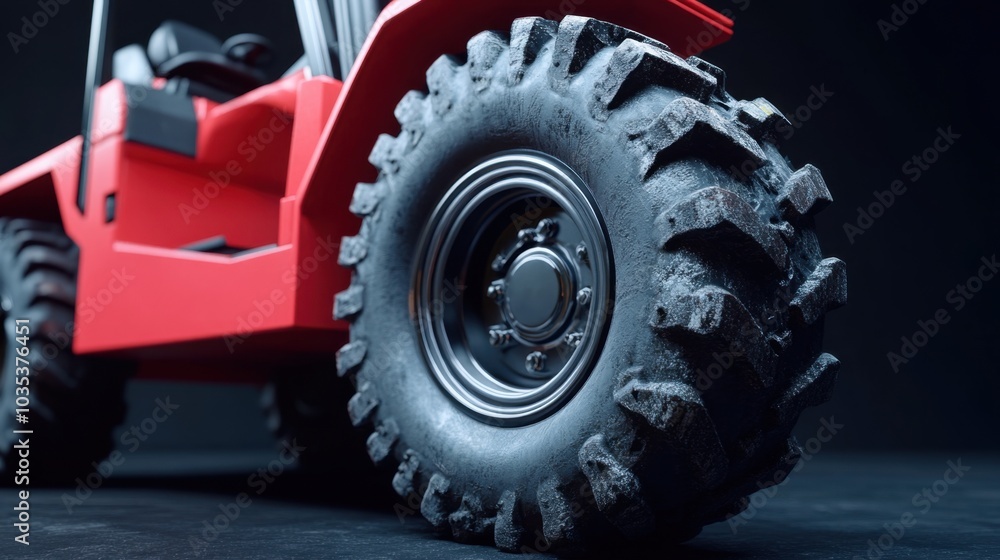 Close-Up 3D Render of Rough Terrain Forklift Close-Up 3D Render of Rough Terrain Forklift