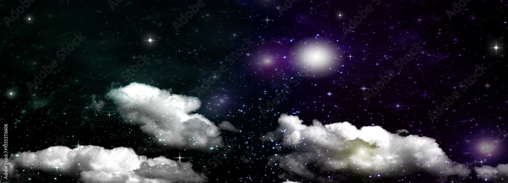 galaxy in a free space. 3D rendering
