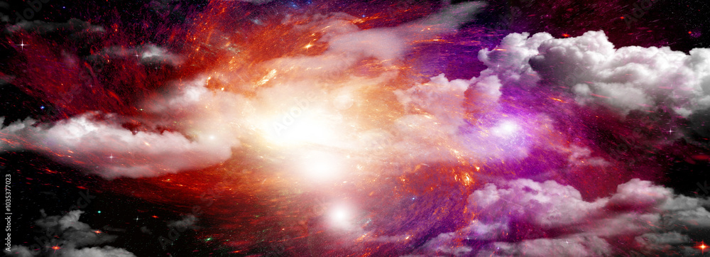 galaxy in a free space. 3D rendering