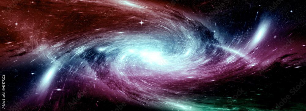 galaxy in a free space. 3D rendering