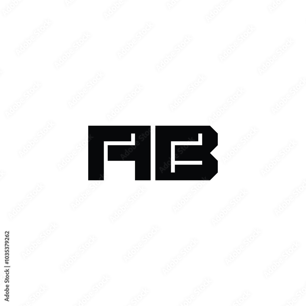 Obraz premium AB monogram logo design letter text name symbol monochrome logotype alphabet character simple logo