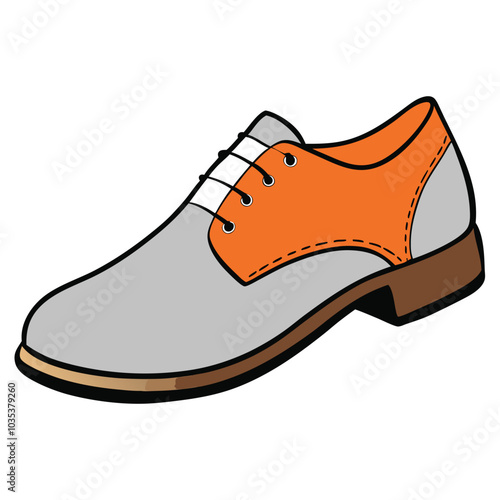 Premium flat icon of a derby shoe white background 