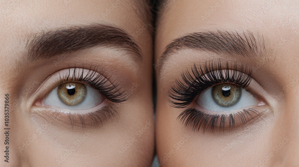 Fototapeta premium Two women with long eyelashes