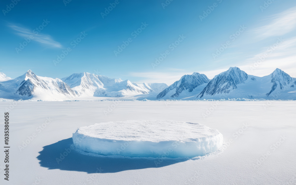 Fresh and natural winter snow and ice theme e-commerce product display background Fresh and natural winter snow and ice theme e-commerce product display background