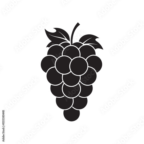 grape silhouette vector illustration on white background 