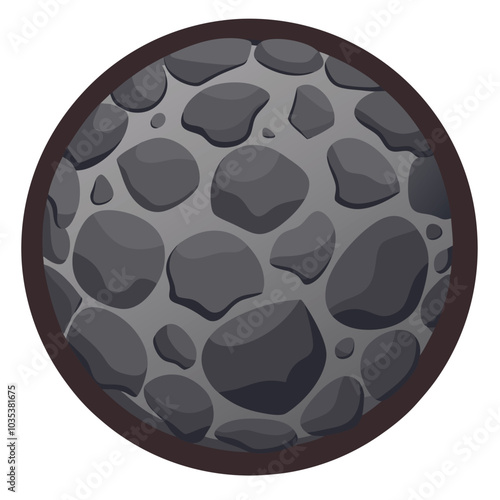 Modern style close up round stone and space for write wallpaper vector illustration