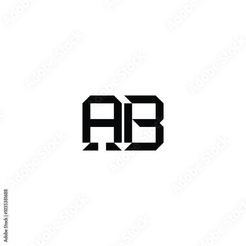 AB monogram logo design letter text name symbol monochrome logotype alphabet character simple logo