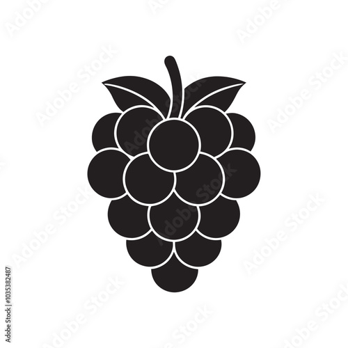 grape silhouette vector illustration on white background 