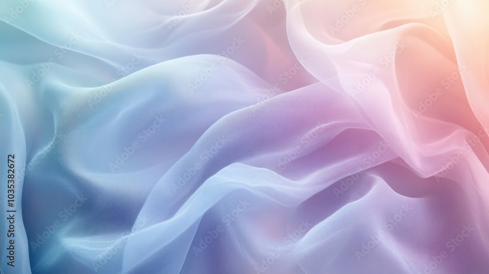 Fototapeta premium Soft, wavy textures in pastel shades, forming a gentle and dreamy abstract background