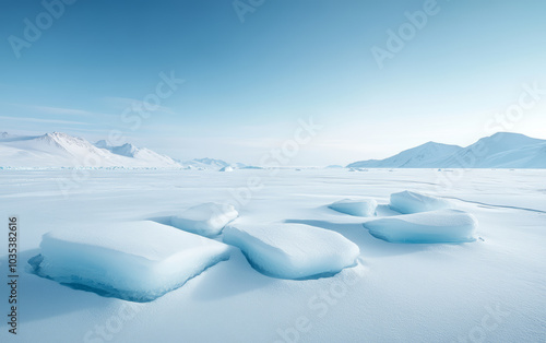 Fresh and natural winter snow and ice theme e-commerce product display background