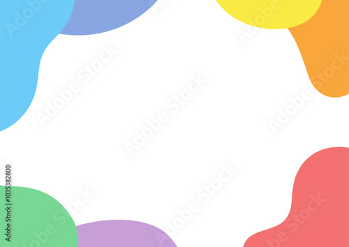 カラフルな流体シェイプのフレーム