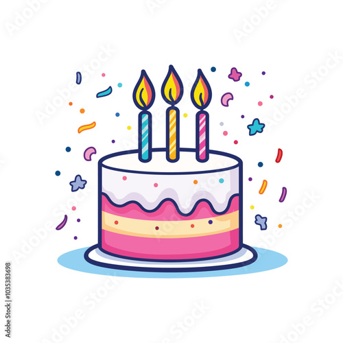 Birthday Cake vector illustration on a white background