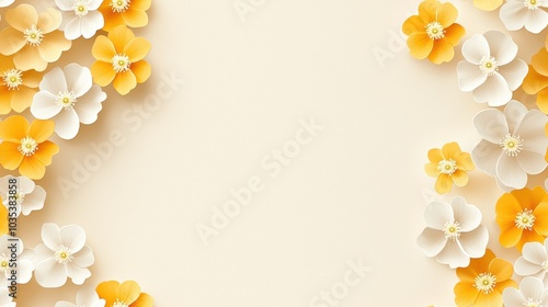 Delicate watercolor primroses in soft yellow and white create serene and cheerful atmosphere, perfect for spring themed designs or floral arrangements. 