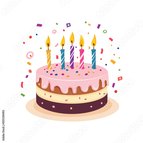 Birthday Cake vector illustration on a white background