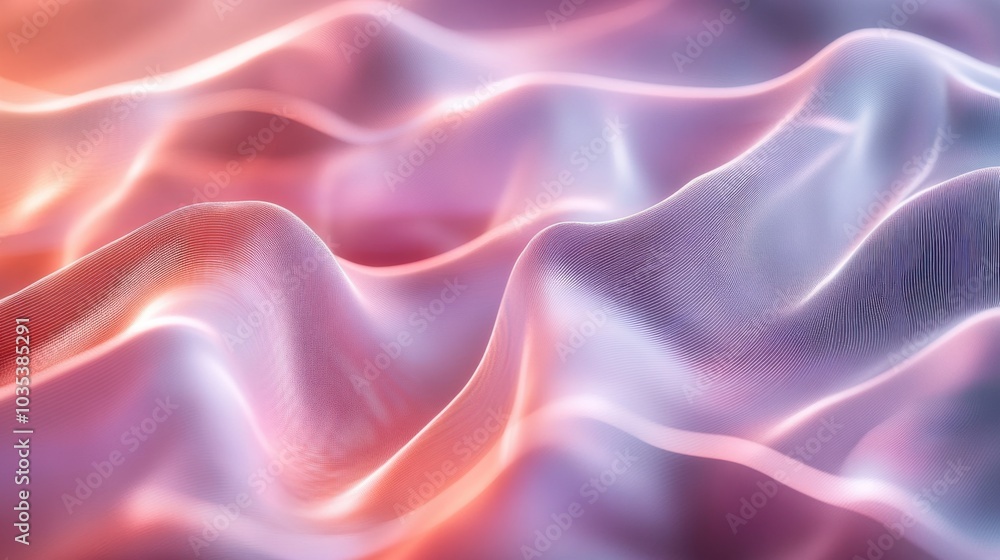 Obraz premium Wavy lines in multiple shades, forming a flowing abstract pattern, smooth and elegant