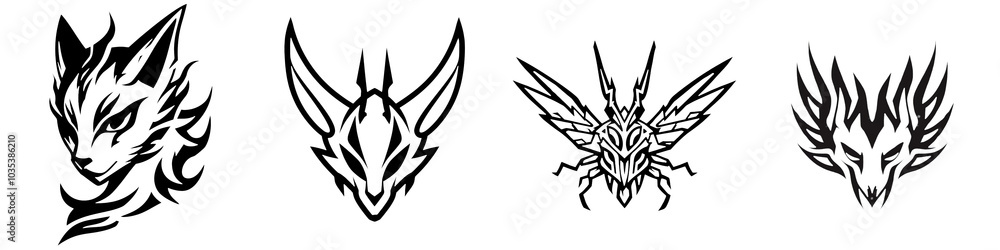 A stylized emblem featuring a pair of wings, symbolizing freedom and power, isolated on a white background. A stylized emblem featuring a pair of wings, symbolizing freedom and power, isolated on a white background.