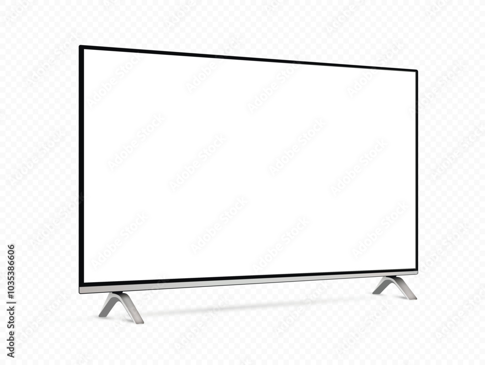 TV screen mockup from angled view TV screen mockup from angled view