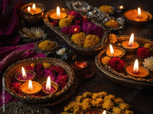 Floating lanterns and radiant boats bring an enchanting touch to Diwali celebrations on the serene water photo